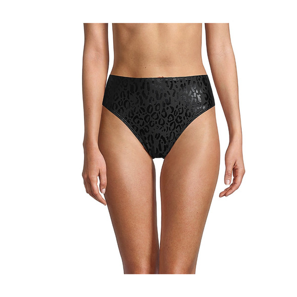 DKNY Women High Waist Leopard Print Bottom Black Size M 2233 - Picture 1 of 2